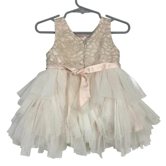 American Princess Cream & Pink Formal Dress - Picture 2 of 7